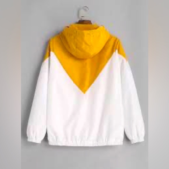 New Fashion Hooded Two Tone Windbreaker Jacket Sz S - Picture 2 of 6